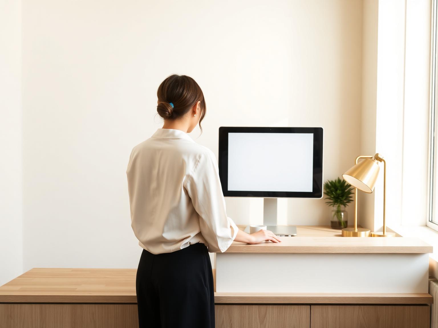 A dental front desk at the start of the day — schedule open, patient files ready.